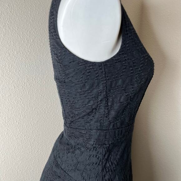 J. Crew Sleeveless Jacquard Eyelet Fit & Flare Dress Black Size 2 #C9228 - Picture 13 of 14